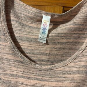 LuLaRoe Pink and Gray Striped Tunic